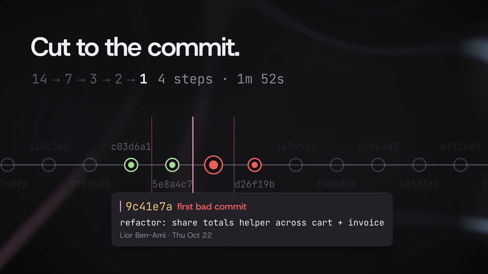 kerf: 16:9 · 0:09 · first bad commit