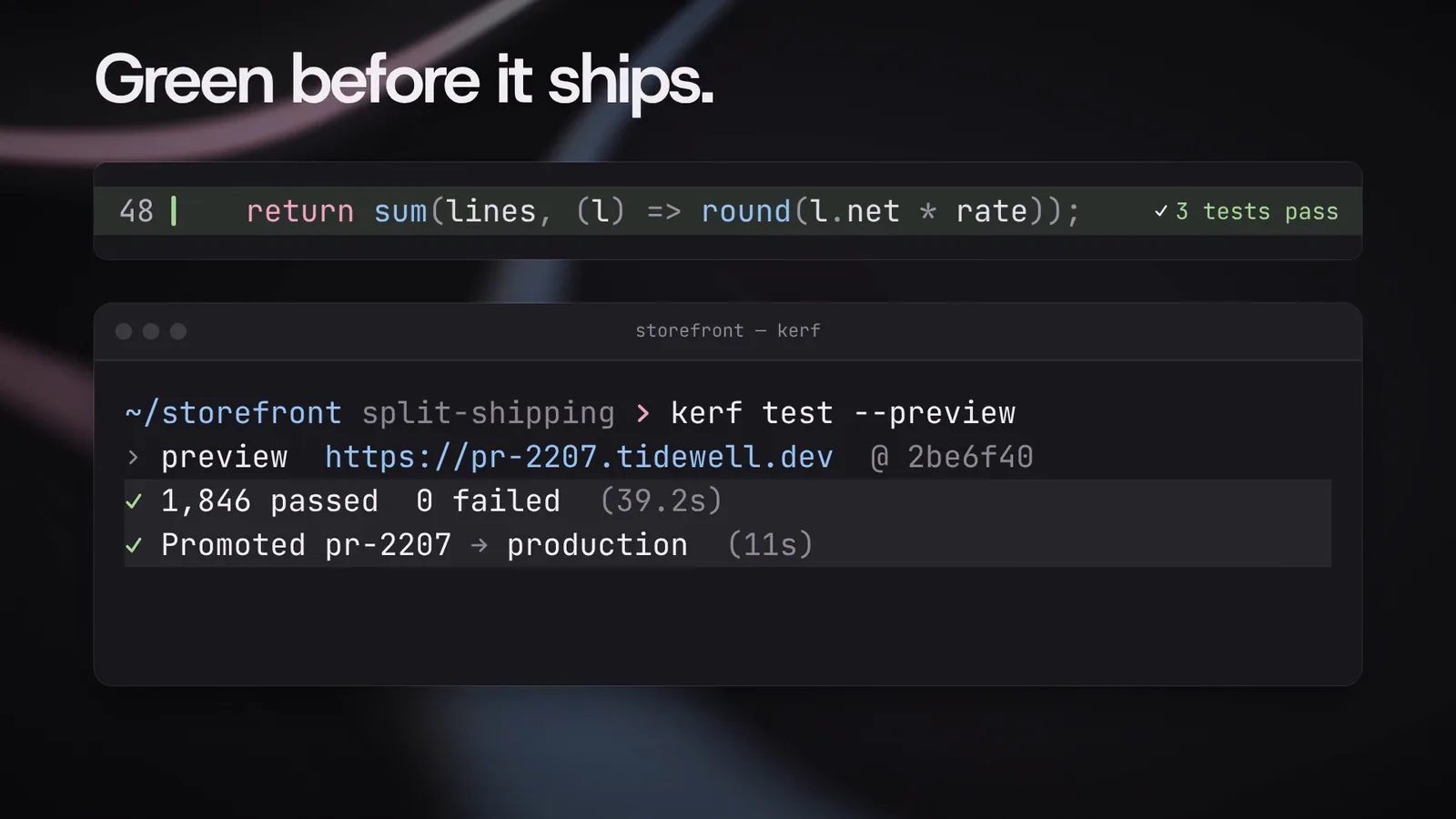 kerf: 16:9 · 0:19 · green, promoted