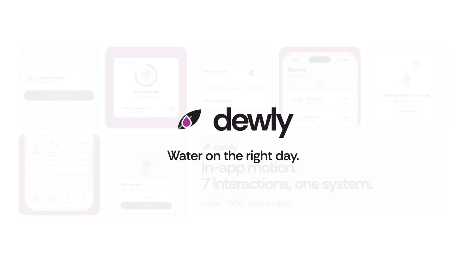 Dewly: 16:9 · end card · Water on the right day.