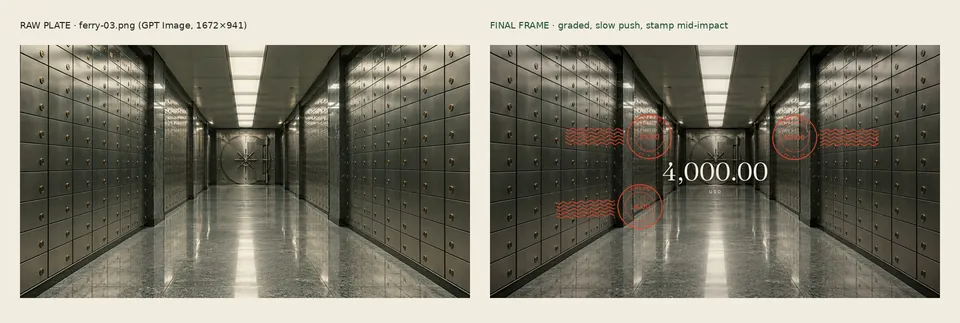 Raw plate and final frame: Frankfurt.