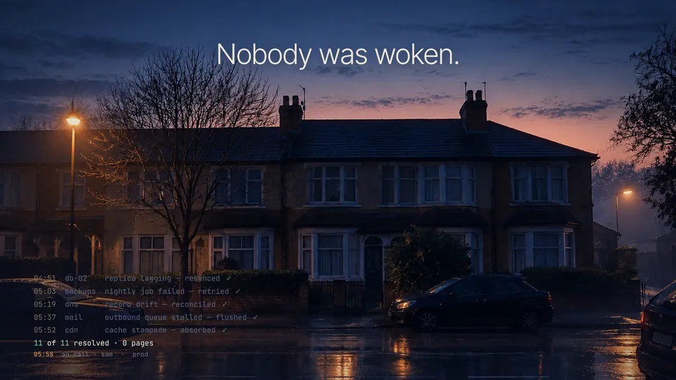 Nothing Happened Tonight, frame 5: Blue hour. Nobody was woken.