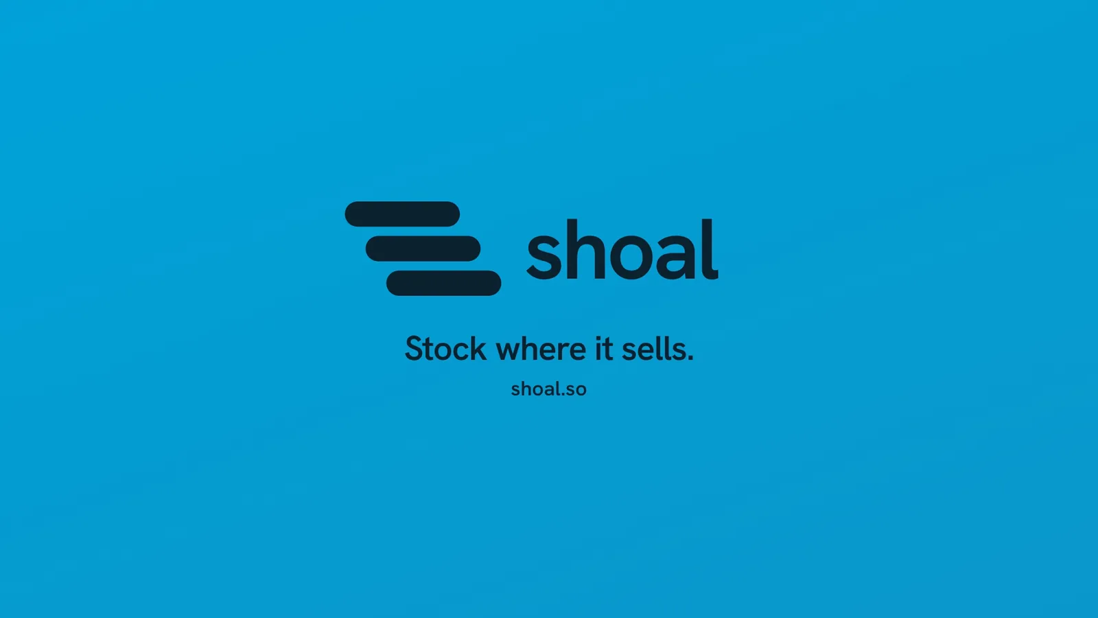 Shoal: 16:9 · end card · the rail becomes the mark