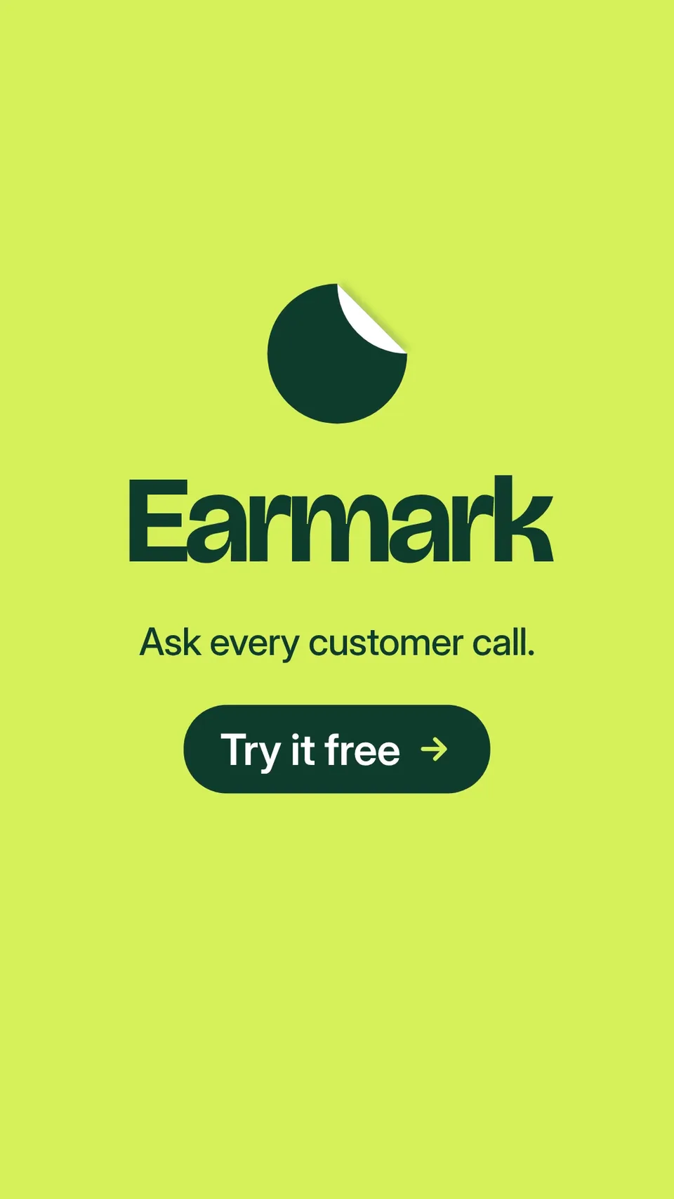 Earmark ads: 9:16 · 0:12 · end card on lime
